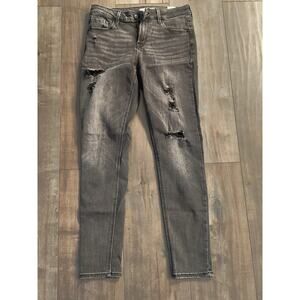 Old Navy Rockstar Super Skinny Distressed Jeans Women’s Size 6 Black Denim